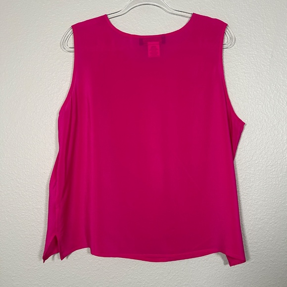 Maurada vintage plus size 1X sleeveless top pink 100% silk boxy - Picture 7 of 9